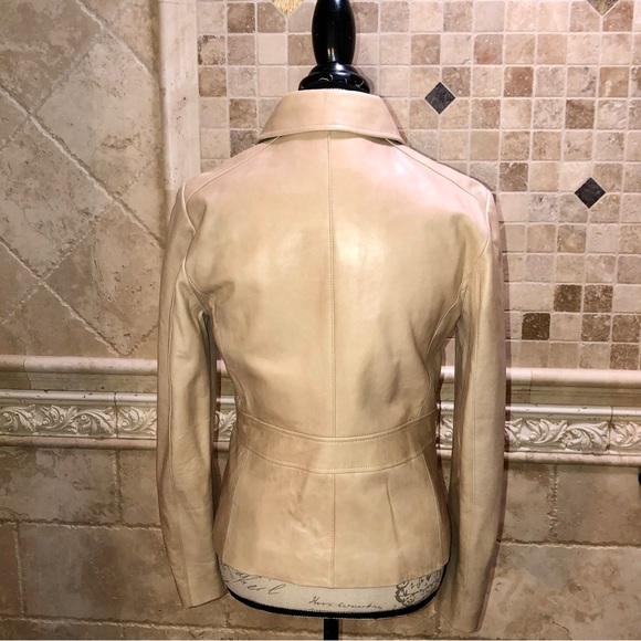 Ann Taylor 100% Genuine Leather Camel Jacket - Picture 3 of 6